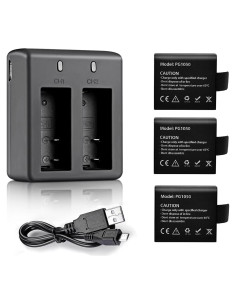 Kit de Baterías Recargables VVHOOY 3x1050mAh con Cargador USB