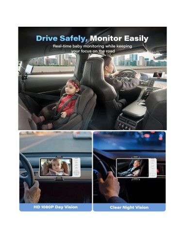 Cámara para Bebés Wiiki-Tech V3-T2Pro, 1080P 5" con Visión Nocturna