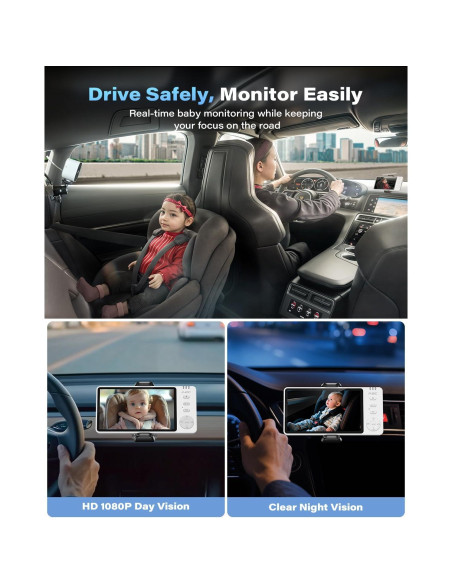 Cámara para Bebés Wiiki-Tech V3-T2Pro, 1080P 5" con Visión Nocturna