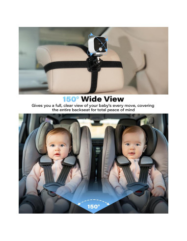 Cámara para Bebés Wiiki-Tech V3-T2Pro, 1080P 5" con Visión Nocturna