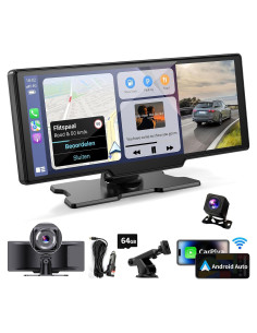 Pantalla Portátil Inalámbrica Kuayvan 10.26" Carplay y Android Auto