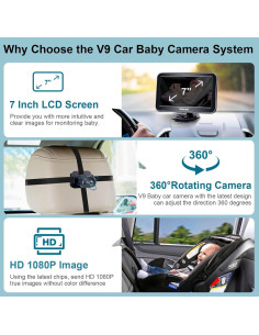 Cámara para Automóvil DoHonest V9 7" HD 1080P 360 Infrarroja 2