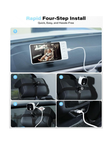 Cámara para Bebés Wiiki-Tech V3-T2Pro, 1080P 5" con Visión Nocturna