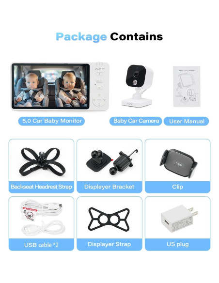 Cámara para Bebés Wiiki-Tech V3-T2Pro, 1080P 5" con Visión Nocturna