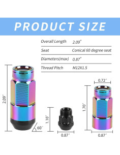 20 Tuercas de Rueda M12x1.5 EZPROIT Cromo Neo 2
