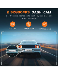 Cámara de Tablero Veement V200 2.5K WiFi con Visión Nocturna 2