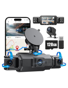 Cámara Dash 4 Canales Gloryes A800 2.5K + 1080P, GPS, WiFi