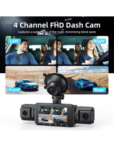 Cámara Dash 4 Canales Gloryes A800 2.5K + 1080P, GPS, WiFi 2