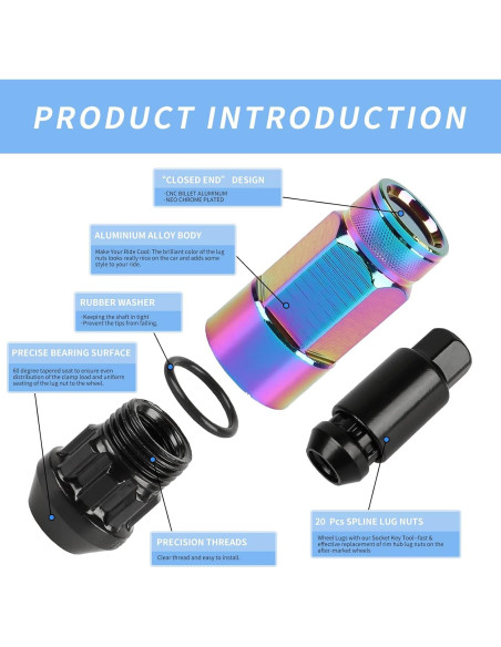 20 Tuercas de Rueda M12x1.5 EZPROIT Cromo Neo