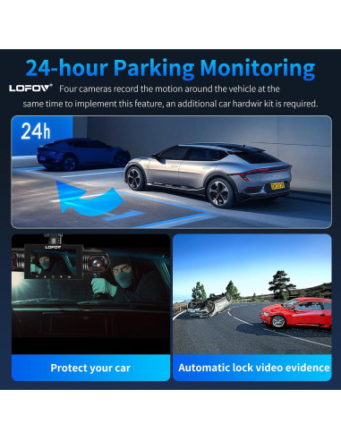 Cámara Dash 360 LOFOV 4 Canales FHD 1080P con 64GB