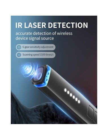 Detector de cámaras ocultas JAXTIN G9 Pro - Alarma y Vibración