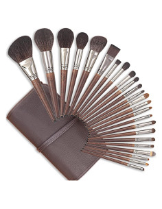 Juego de Brochas de Maquillaje ENZO K 24 Pcs Naturales Deluxe