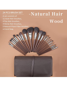 Juego de Brochas de Maquillaje ENZO K 24 Pcs Naturales Deluxe 2