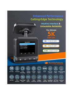 Cámara de tablero Sarmert C1 5K - GPS y WiFi 5G 2