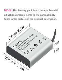 Baterías recargables 1350mAh GeeKam para cámaras de acción 2