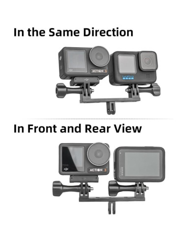 Adaptador Doble de Montaje Aluminio GY-DMA-024 para Cámaras de Acción