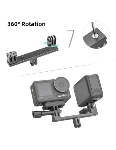 Adaptador Doble de Montaje Aluminio GY-DMA-024 para Cámaras de Acción