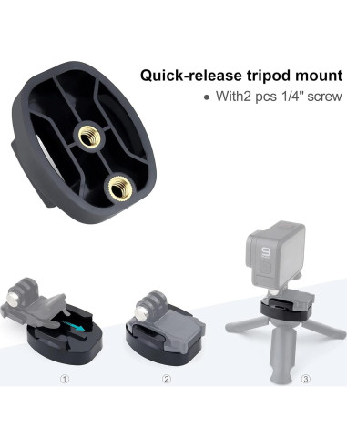 Adaptador de Montaje de Trípode YALLSAME para GoPro y Cámaras de Acción