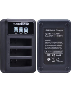 Paquete de 3 Baterías Recargables AZ16-1 + Cargador USB PowerTrust 2