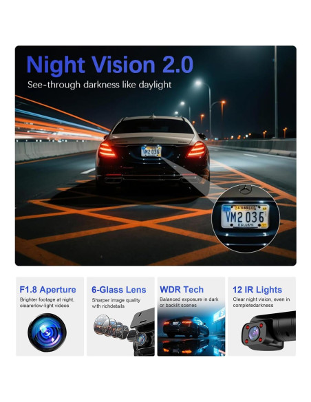 Cámara Dash 4K Driveye D9 con 5 Cámaras y GPS