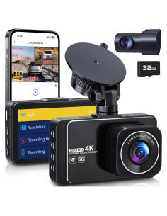 Cámara de Tablero M16 4K Frontal + 2K Trasera WiFi 32GB