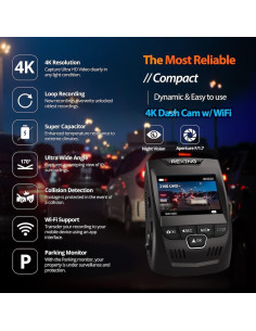 Cámara de Tablero REXING V1 4K Ultra HD 170 Wi-Fi 2