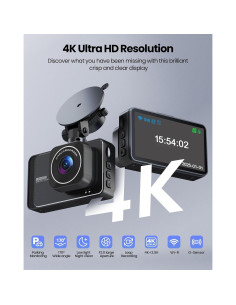 Cámara de Tablero M16 4K Frontal + 2K Trasera WiFi 32GB 2