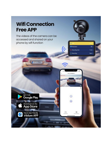 Cámara de Tablero M16 4K Frontal + 2K Trasera WiFi 32GB