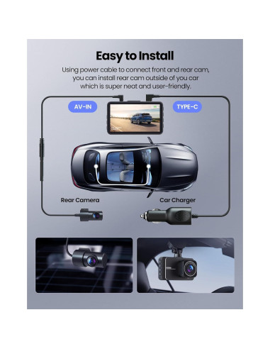 Cámara de Tablero M16 4K Frontal + 2K Trasera WiFi 32GB