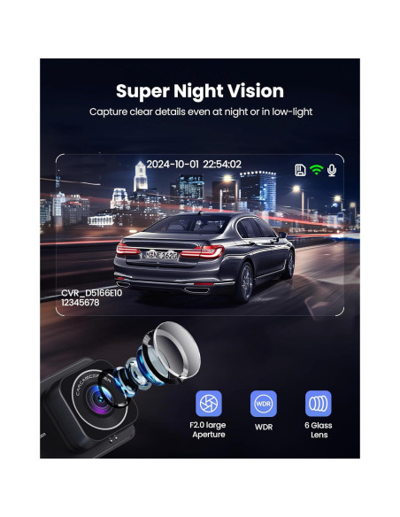 Cámara de Tablero M16 4K Frontal + 2K Trasera WiFi 32GB