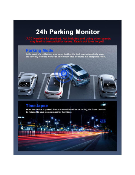 Cámara Dash Avylet 4K Delantera + 1080P Trasera WiFi Cámara Dash Avylet 4K Delantera + 1080P Trasera WiFi