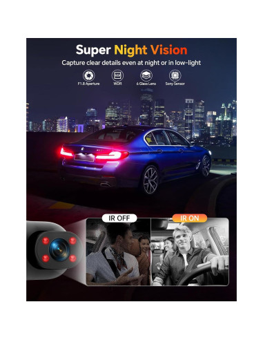 Cámara de tablero Kussla X30 3 canales 1080P con visión nocturna