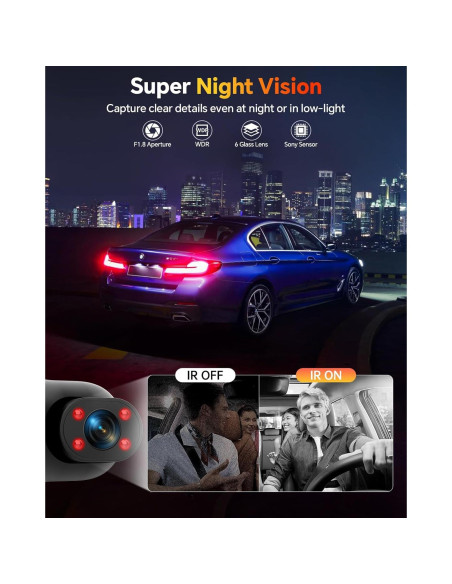 Cámara de tablero Kussla X30 3 canales 1080P con visión nocturna