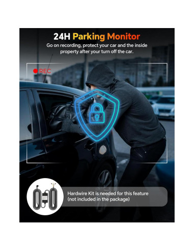 Cámara de tablero Kussla X30 3 canales 1080P con visión nocturna