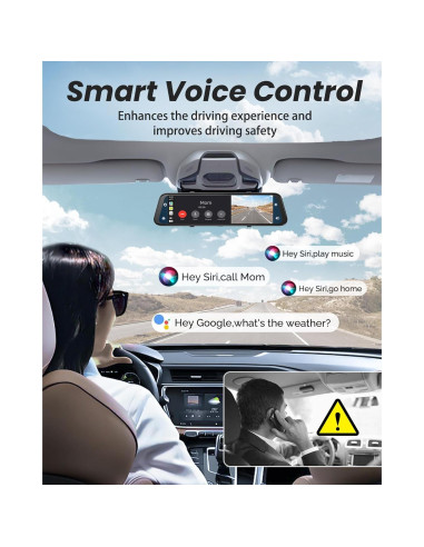 Cámara de Espejo Retrovisor 4K KOUENOM 12" con Carplay