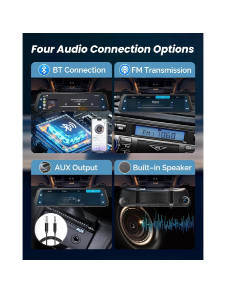 Cámara de Espejo Retrovisor 4K KOUENOM 12" con Carplay