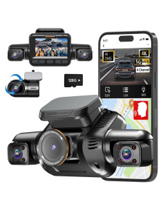 Cámara Dash 360 HUPEJOS V8Pro 4 Canales 4K con WiFi y GPS