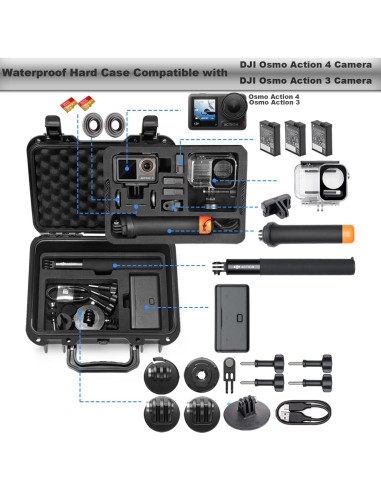 Estuche Duro Impermeable Lekufee para DJI Osmo Action 3/4/5