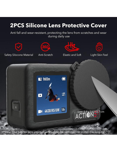 Accesorios DJI Osmo Action 5 Pro - Funda PU y Protectores
