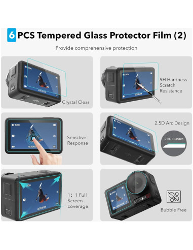 Accesorios DJI Osmo Action 5 Pro - Funda PU y Protectores