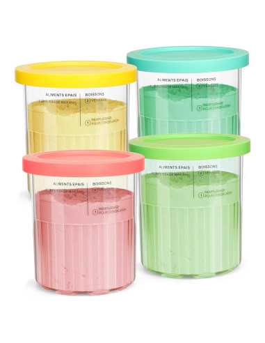 Pints Helado Ninja Creami 24oz 4 Pack Rosa/Verde/Azul/Amarillo