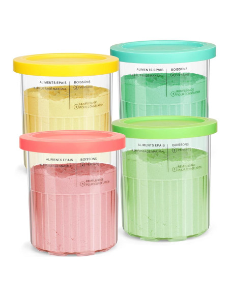 Pints Helado Ninja Creami 24oz 4 Pack Rosa/Verde/Azul/Amarillo