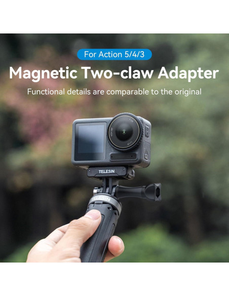 Adaptador Magnético TELESIN para DJI Action 5/4/3 - Rápida Liberación