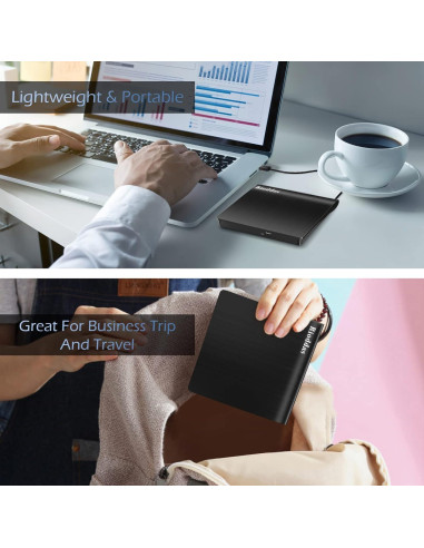 Unidad Externa de CD/DVD Rioddas USB 3.0 16.5x16.3cm