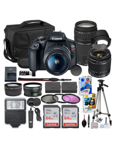 Cámara DSLR Canon EOS Rebel T7 + Lentes 18-55mm y 75-300mm