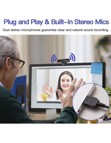 Cámara Web NexiGo N650 2K QHD USB con Zoom Digital 3X