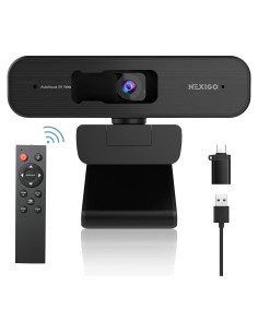 Webcam NexiGo N940P 2K con Zoom y Control Remoto - Negro