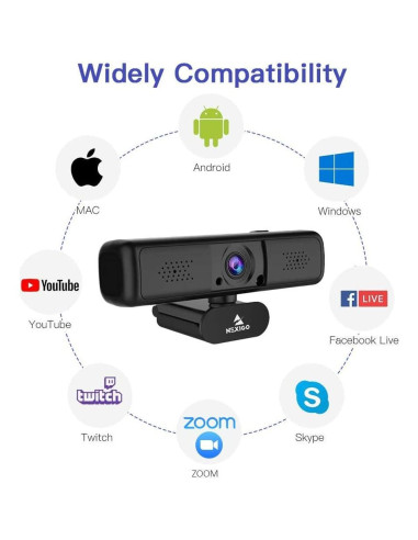 Cámara Web NexiGo N650 2K QHD USB con Zoom Digital 3X