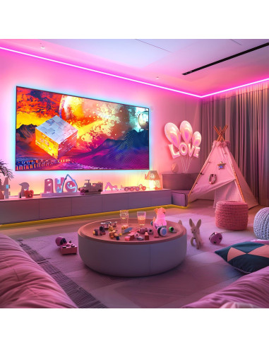 Tira LED RGB 5m TFZBA con Control Remoto y Sincronización de Música