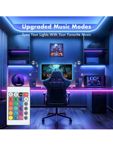 Tira LED RGB 5m TFZBA con Control Remoto y Sincronización de Música
